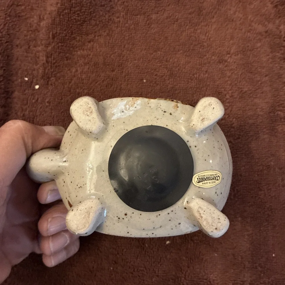 Lovely Ceramic Turtle Piggy Bank Brown Poka Dots And Speckles Counterpoint
